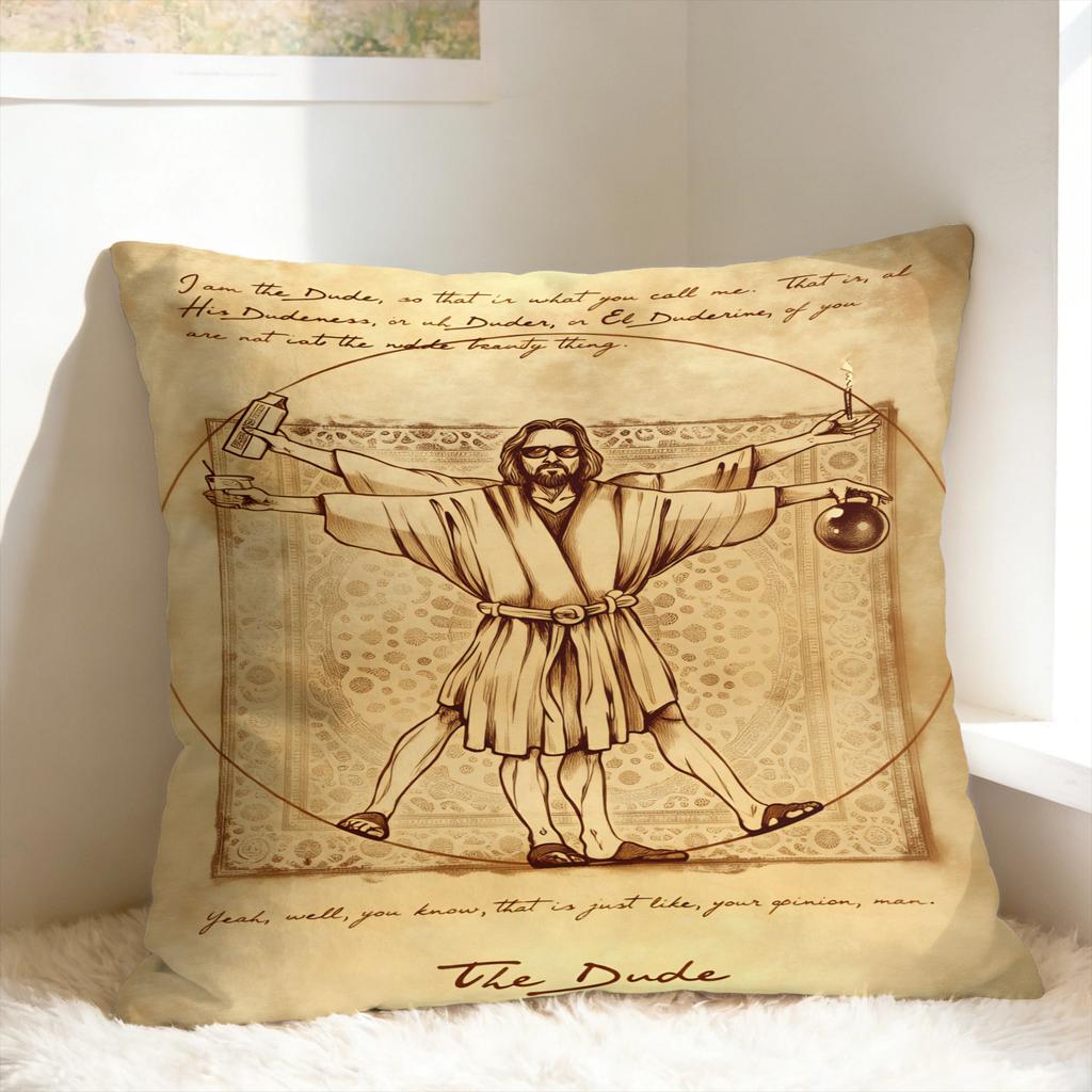 The Dude Big Lebowski Pillow Cover Soft Cushion Cover Retro Trendy Pillow Case For Office Car Home Decor