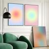 1pc Gradient Aura Self-adhesive Art Poster Waterproof Paper Sticker Coffee House Bar Room Wall Decor