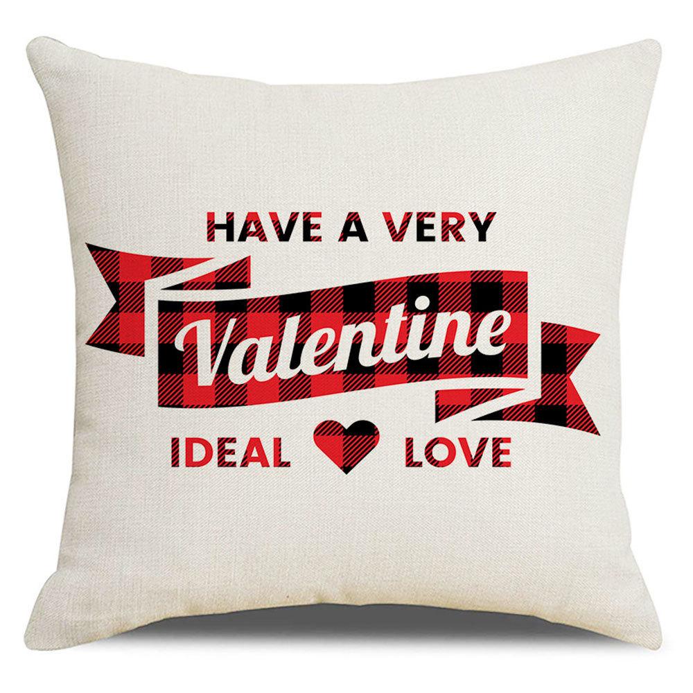 Valentine's Day Pillow Cover New Letter Love Sofa Cushion Cover Short Plush Cushion Pillow