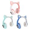 LXB39C Dětská sluchátka Bluetooth 5.0 Skládací bezdrátová svítící hudební sluchátka s kočičími ušima pro děti