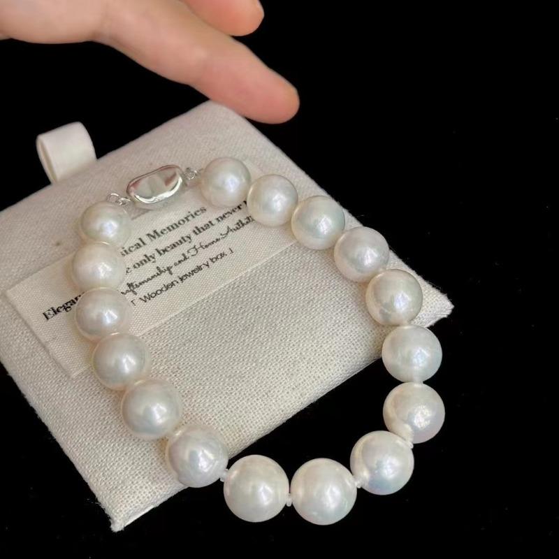Freshwater Edison Pearl Bracelet Mm Round Strong Light Flaw Simple Versatile Bracelet Bracelet S Silver
