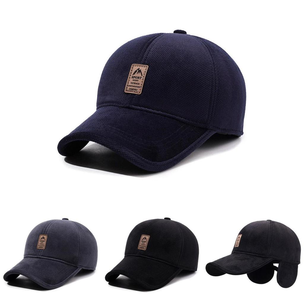 Trendy Baseball Cap For Men With Faux Wool Lining Windproof And Warm For Autumn Winter