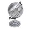 Roterande jordglob prydnad bord skrivbordsdekor legering 360 graders rotation hantverk S grå