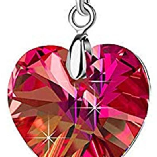 1 Paio di Orecchini a Gancio alla Moda All-Match Orecchini Pendenti a Forma di Cuore con Cristalli Sintetici per le Festività