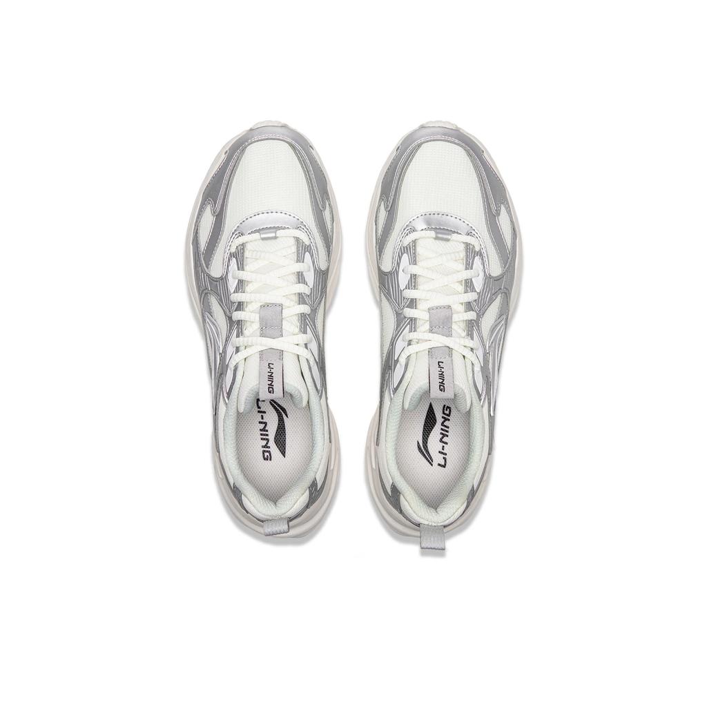 Li Ning Sports Lifestyle Serie Modetrend Stoßdämpfung Rebound Low Top Freizeitschuhe Herren Freizeitschuhe Hell-Silber AGLV173-2