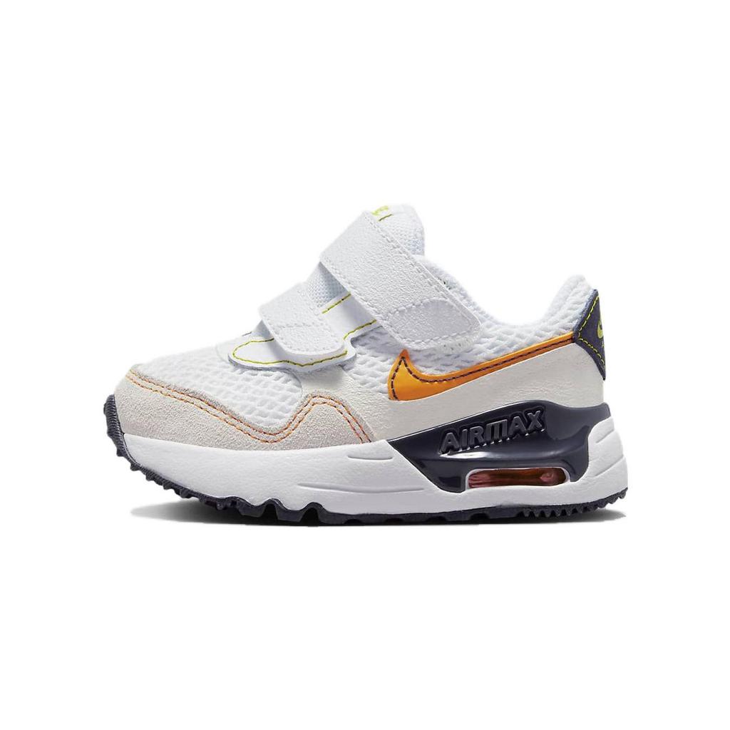 Nike Air Max Systm Durable Low-Top Walking Shoes Baby Shoes White Orange DQ0286-109