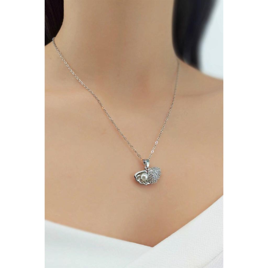 Steel Pearl Oyster Necklace Trkolye5369 B34003