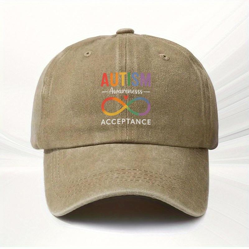 Autism Acceptance Infinity Symbol Baseball Cap Adult Polyester Casual Adjustable Print Sun Protection Headwear