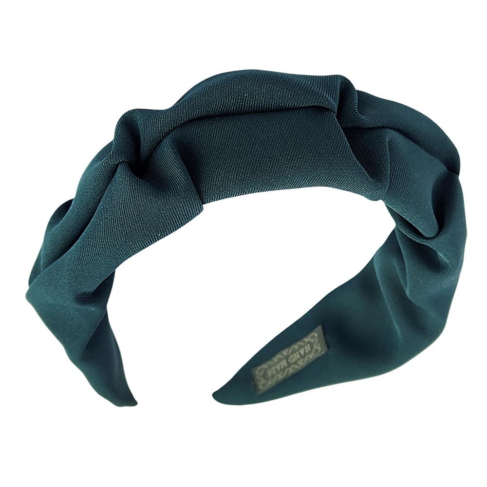 Koreansk hårtilbehør Ensfarget bomull krøllet hodebøyle for kvinner med bred ramme Makeup-hårbånd for hodeplagg for kvinner