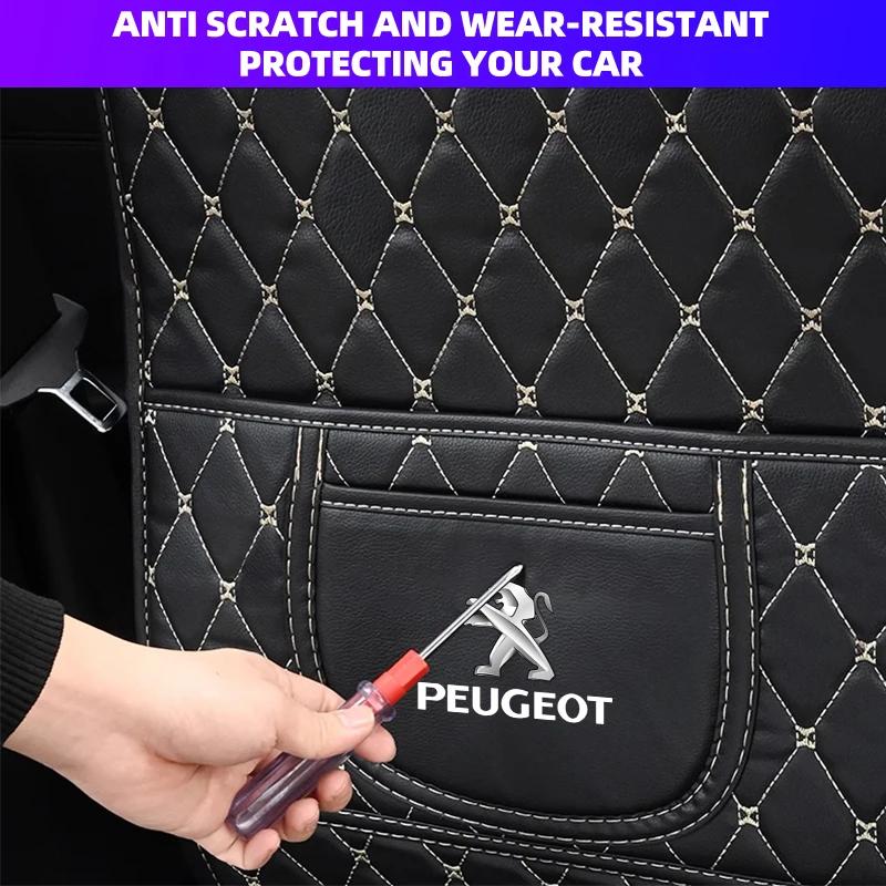 Car Seat Back Anti Kick Pad Leather Interior Anti Scratch Waterproof Protector Pads For Peugeot 407 508 307 308 3008 206 207 208