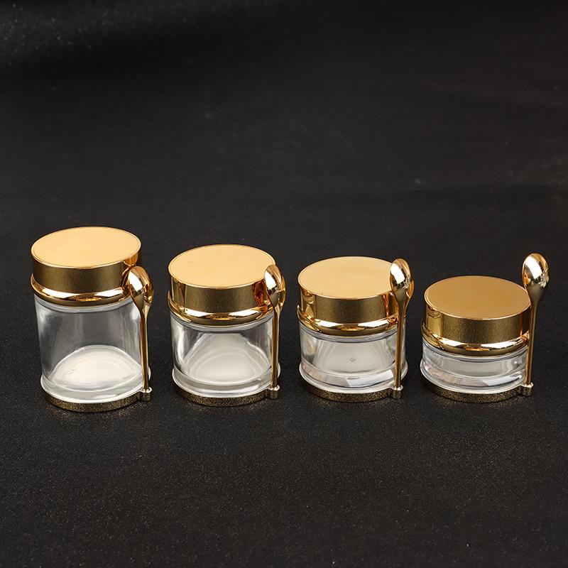 Galwanizowany Pusty Słoik na Krem Pojemnik na Balsam z Łyżeczką 30/50/80/100G Podróżny na Krem do Twarzy Kosmetyczny Pojemnik na Płatki Kosmetyczne