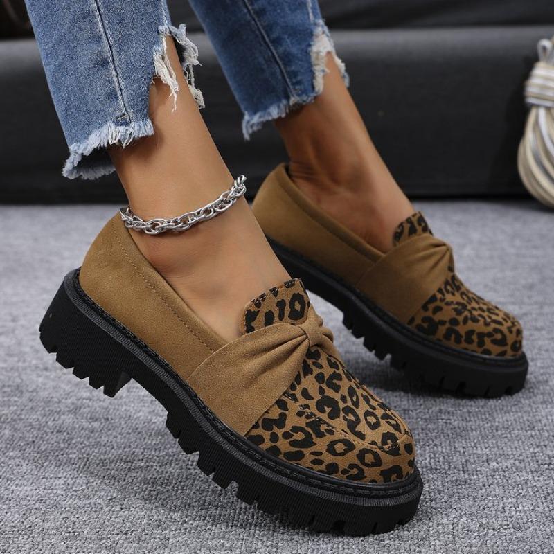 New Low-top Loafers, Thick-soled Leather Shoes, Women's Plus-size