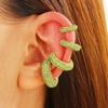 Retro Fashion C-Shaped Bling Ear Clips with Colored Diamonds - Trendy No-Pierce Earrings