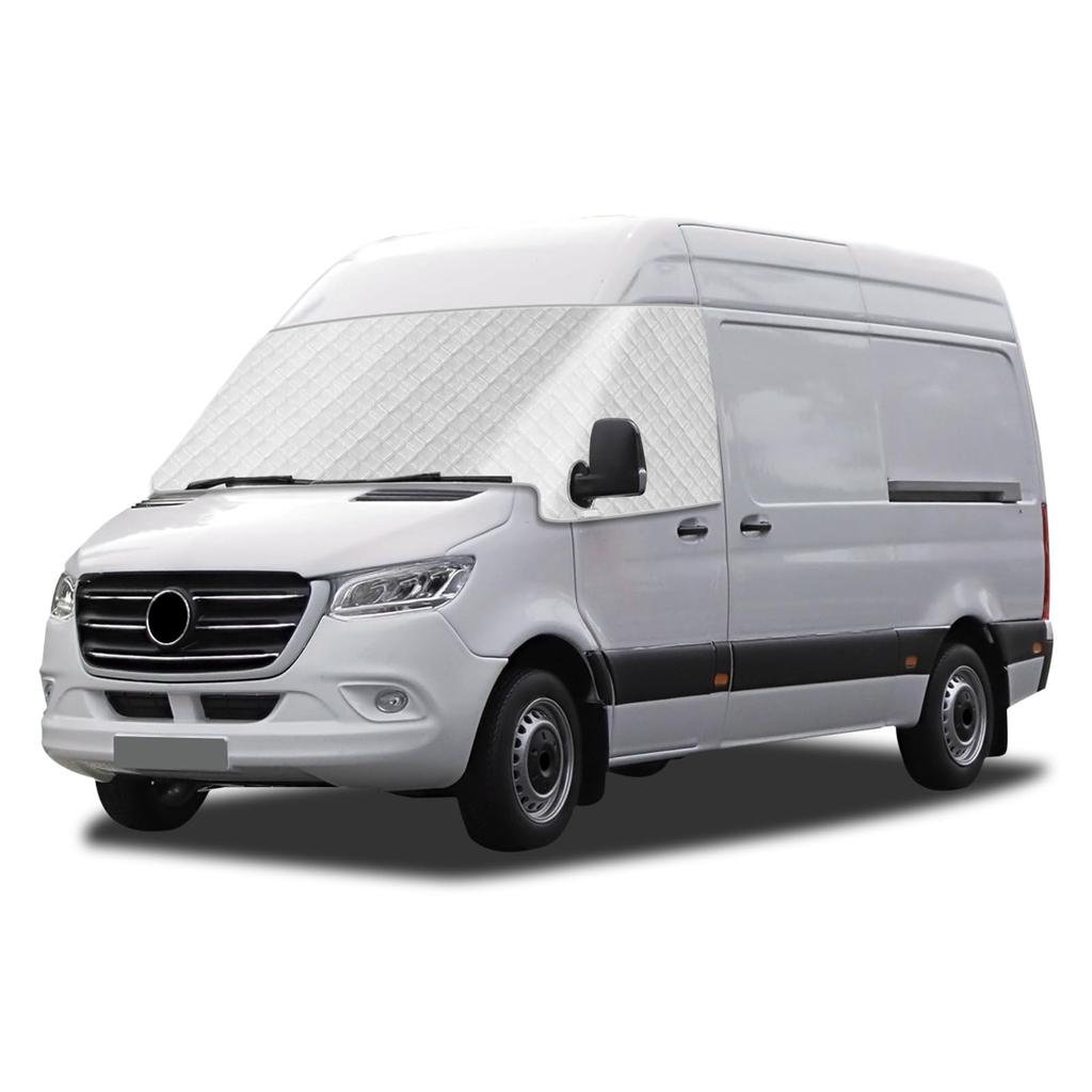 Windshield Cover For Mercedes-Benz Sprinter 2006-2018 / 2018-2025 VW Crafter, 600D Oxford Weatherproof Anti-Theft Snow Cover