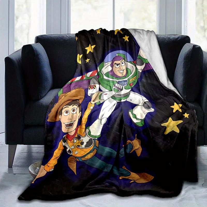1pc,Toy Story Buzz Lightyear & Woody Space Adventure Blanket, Couch, Outdoor, Gift Idea, Flannel Blanket, Bedroom, Living, Travel, Camping, Car Use