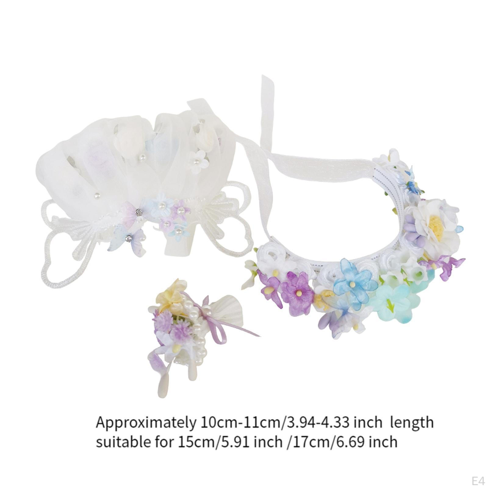 Платье для кукол из 3 предметов с цветочной повязкой на голову и букетом — фото 6