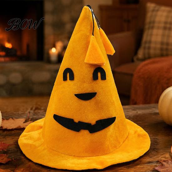 Cute Dark Style Holiday Headwear Halloween Pumpkin Hat for Kids Adults, Funny Plush Portable Washable Witch Party Costume, Cosplay, Stage Performances
