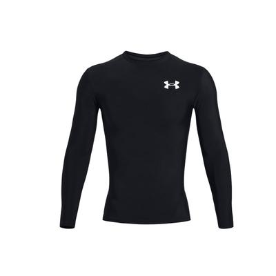 HeatGear® OG Kompressions-Langarmshirt Unifarben Logo Rundhalsausschnitt Eng anliegendes Trainingsshirt Herren Oberteile Schwarz 1387696-001