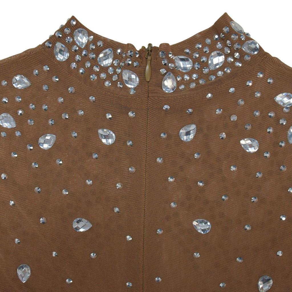 Europäisches und Amerikanisches Mode Strassstein Langes Kleid - Rundhals Damenbekleidung