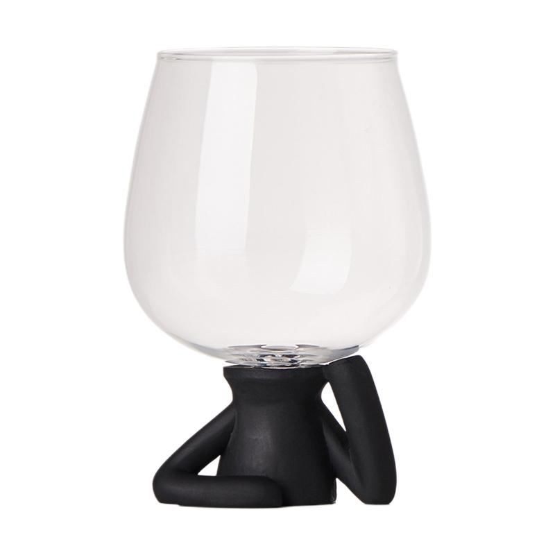 

2 в 1 для креативных бокалов для красного вина и шампанского, пробка для стакана с основанием для дома чёрный