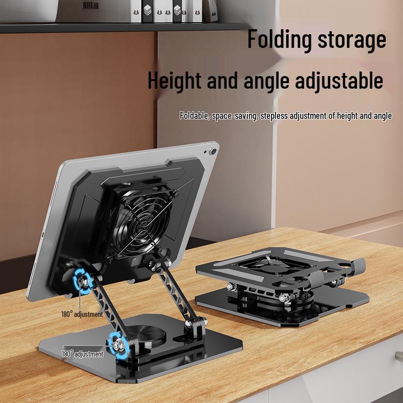 Rotating Foldable Metal Tablet Stand with Built-In Radiator