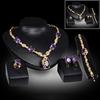 Set di gioielli con strass intarsiati Accessori attraenti Collana Anello Bracciale Orecchini Regalo per la festa