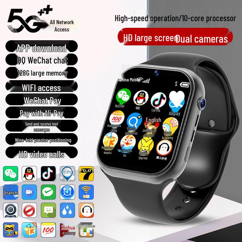 5G Children's Smartwatch T95 with SIM Card, Dual Cameras, Alipay, and WeChat Positioning M95
