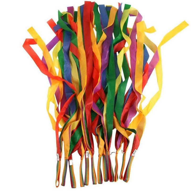 

12Pcs Rainbow Dance Ribbon Streamers For Kids Gymnastics Party Favors Sensory Development Toys Juegos Para Fiestas De Niños