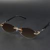 Frameless Fashion Oval Small Frame Glasses Suitable for Daily Wear By Men and Women