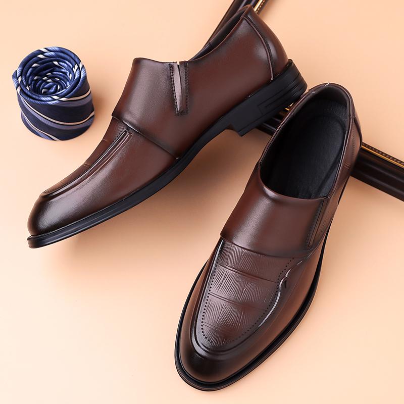Fashion Classic Men Oxford Shoes Casual Leather Shoes Business Slip-On Men Flats Handmade Driving Shoes Leisure Walk Man Loafer