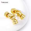 Trendy 18K Gold Plated Brass Pearl Clasps Connector,Beads End Clasps Fastener Connector For DIY Jewelry Making Accessories