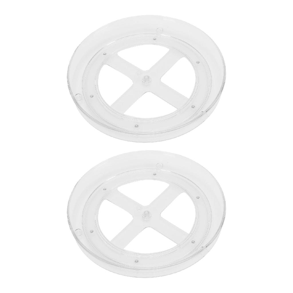 2PCS Transparent Cabinet Turntable 360 degrees Rotation Versatile Transparent Rotating Perfume Organization For Refrigerator Pantry Wardrobe