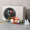 AC Vacuum Pump and Gauge Set, 7 CFM 198 L/min, Two Stage Rotary Vane HVAC Vacuum Pump, A/C Manifold Gauge Kit, for R134a R22 R410a, with Leak Detector