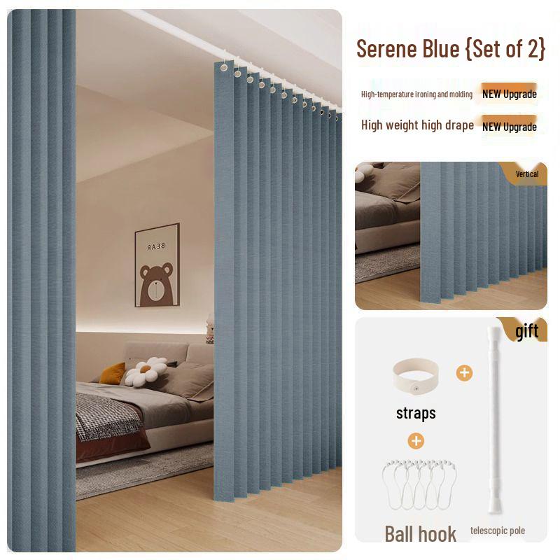 Room Divider No-Drill Folding Door Curtain for Bedroom and Living Room Privacy.
