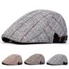 Red Line Thick Herringbone Pattern Beret Cap Street Casual Fashion Caps Men's Artist Painter Hat Peaked Hats