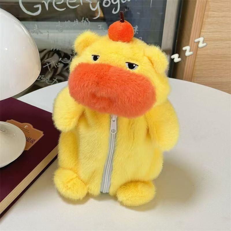 

Оранжевая плюшевая капибара пенал милый мультяшный аниме пушистая капибара мини-сумка каваии сумка для хранения косметики подарок для девочки большая вместимость