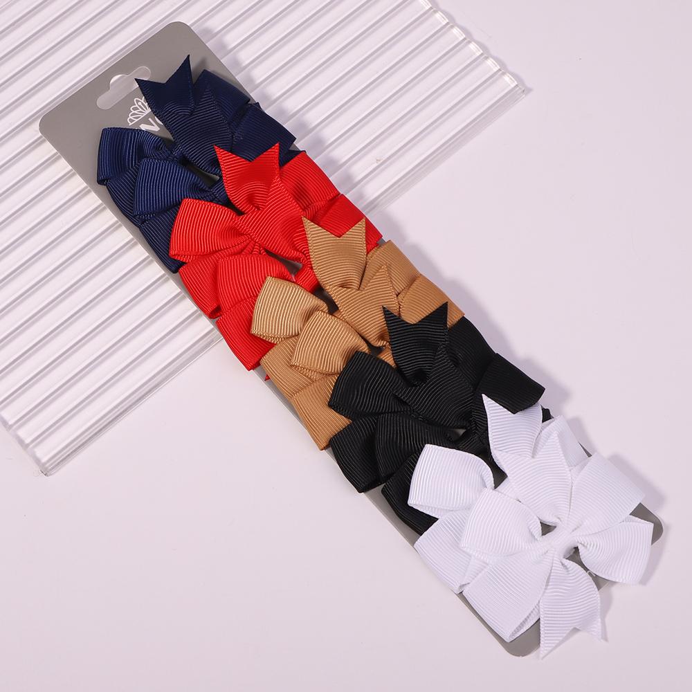 10Pcs/Set New Cute Ribbon Bowknot Hair Clips for Kids Handmade Bows Hairpin Barrettes Headwear Baby Girls Hair Accessories