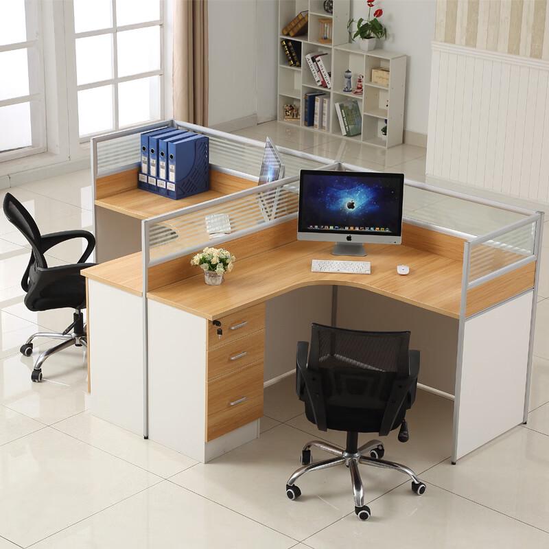 Deli Modern L-Shaped Office Workstation with Cabinet