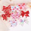 2Pcs/set 2.36''  Valentine's Day Printed Bow Hairclips for Girls Children Ribbon Hair Bows Clip Cheer Up Hair Accessories Gifts