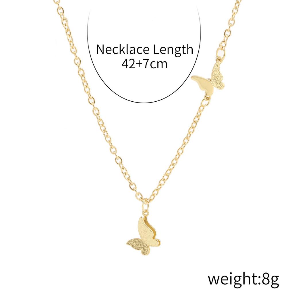 Necklace for Women Necklace Jewelry Exaggerated Butterfly Double Layer Alloy Necklace Alloy Butterfly Necklace Beautiful Elegant Necklace for Her