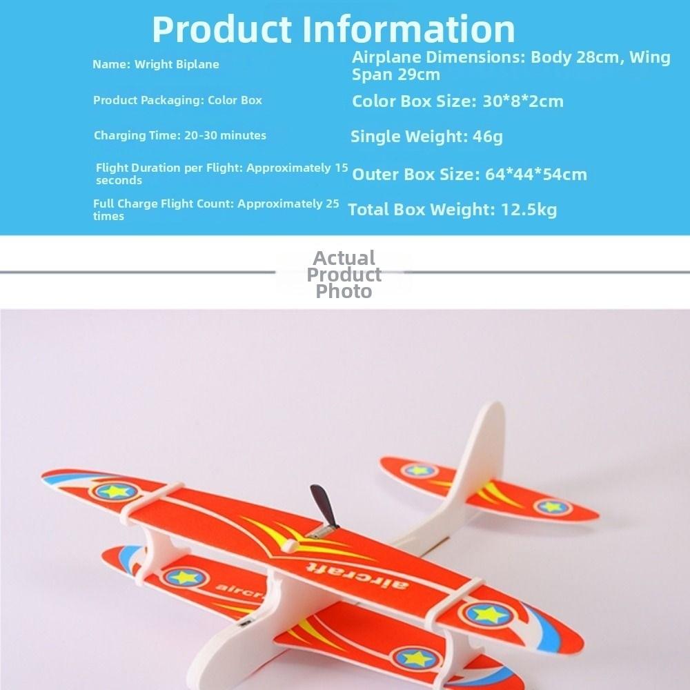 with LED Light Hand Throwing Flying Airplane USB Rechargeable DIY Aircraft Model Toy