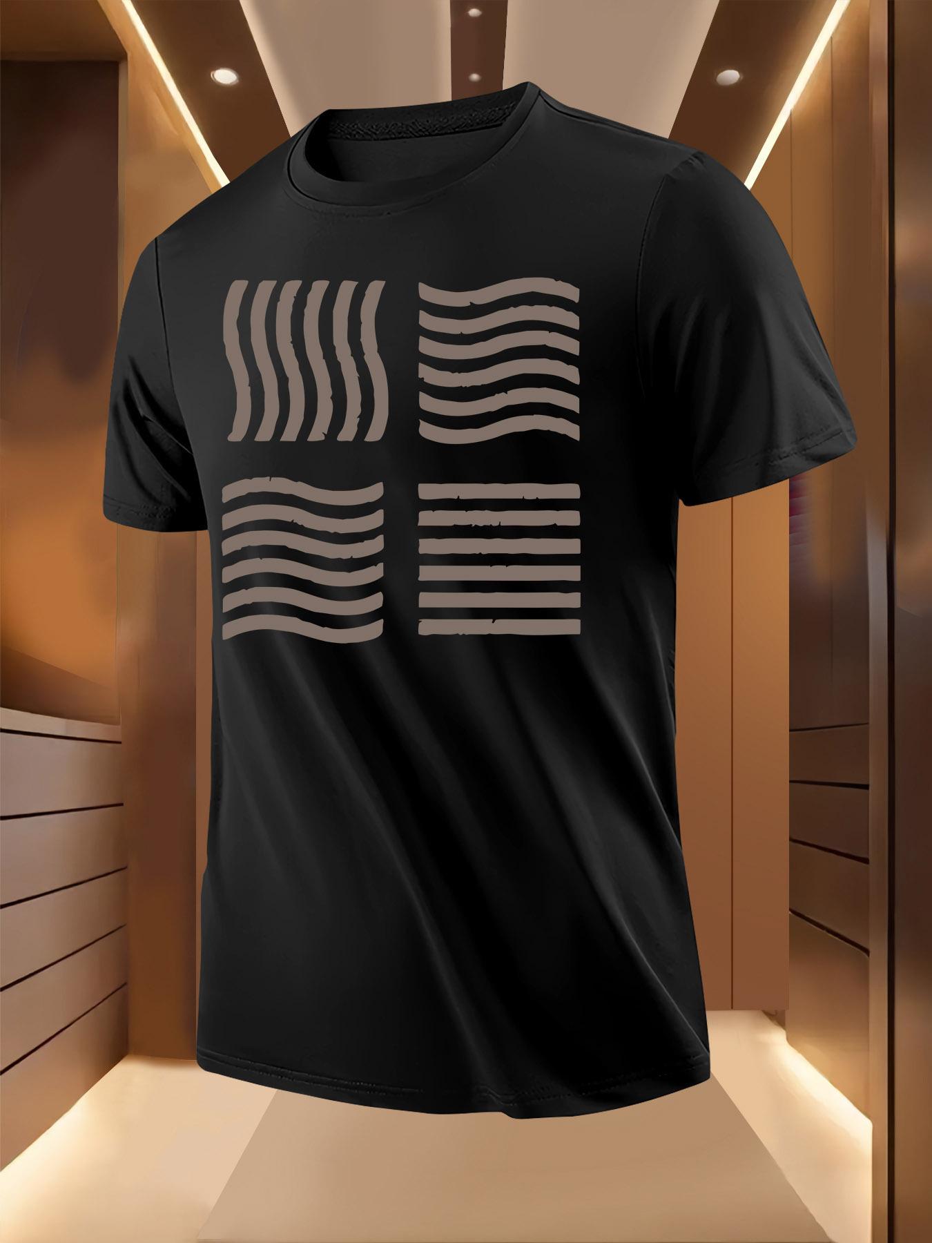 Graphic Tshirt - Bold Black White Striped Design XXXXL