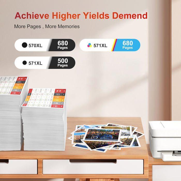 Ink Cartridge - EJET - PGI-570XL CLI-571XL - Compatible Canon - Pack of 15 - Multicolor