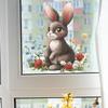Adesivo de Parede Coelho Fofo Campo de Flores Autoadesivo Removível Quarto Sala de Estar Corredor Dormitório Decoração de Casa Arte