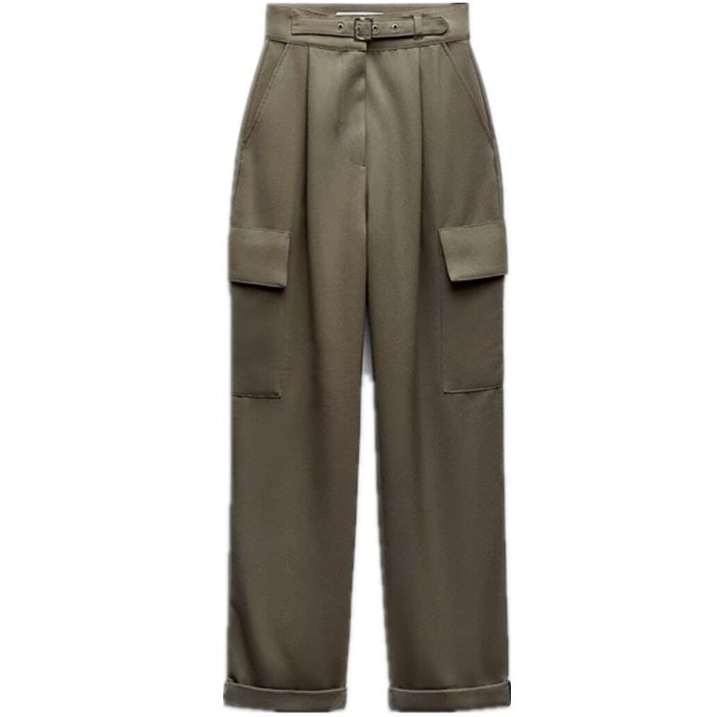 

Fashion Style Winter New Women s Clothing Stylish Slim Looking Easiest for Match Overalls High-Waisted Trousers 0779165 507 Deep khaki L