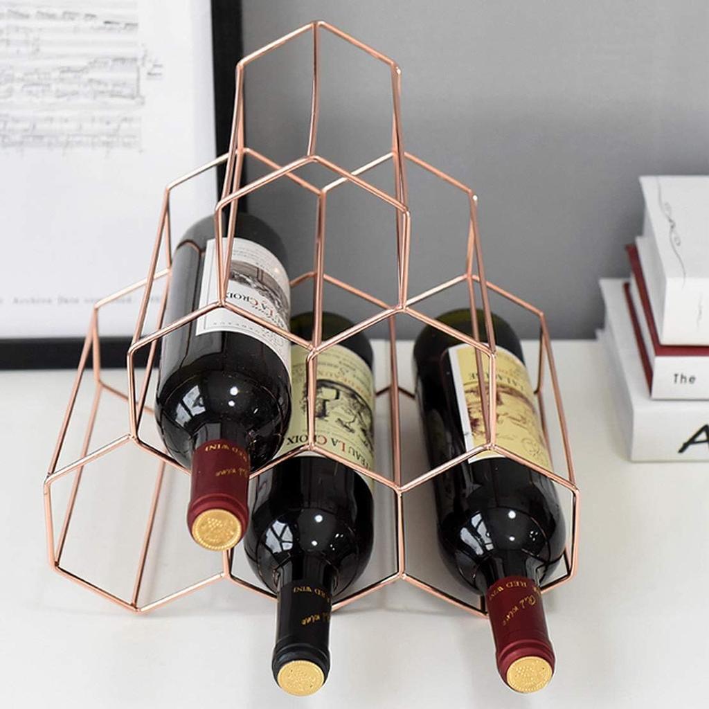 Anberotta Wine Rack Holder, Holds 6 Bottles of Wine or Champagne, Storage Case, Stand, Interior Decor, N-W54