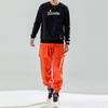 Anta Cartoon Embroidered Fleece Warm Round Neck Sports Sweatshirt Men Sweatshirt Black 952148708-4
