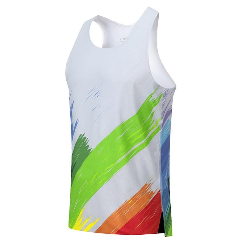 3D Print Colorful Geometry Tank Tops For Men Stripe Gradient Pattern Tees Summer Casual Loose Street Sports Round Neck Tops Vest