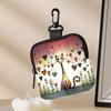 Trendy Mini Cute Cat Coin Purse PVC Water-resistant Zippered Wallet Lightweight Portable Storage Bag Friends Gift