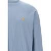Carhartt WIP Besticktes Logo Unifarbener Rundhalsausschnitt Langarm-T-Shirt Herren Oberteile Blau I026392-2MY-XX